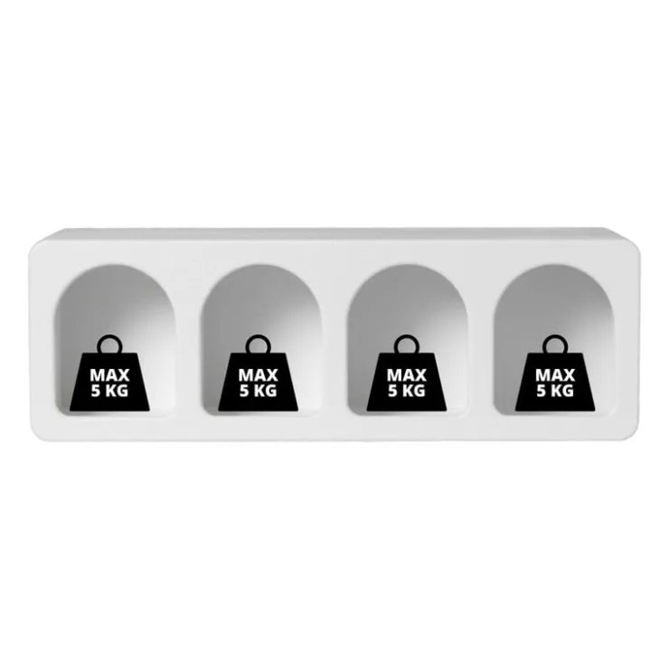 Xenos 4 vakkenkast Zaha organic - MDF - wit - 20x60x15 cm- Vakkenkasten|Wandkasten