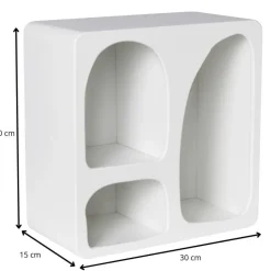 Xenos 3 vakkenkast Zaha organic - MDF - wit - 30x30x15 cm- Vakkenkasten|Wandkasten