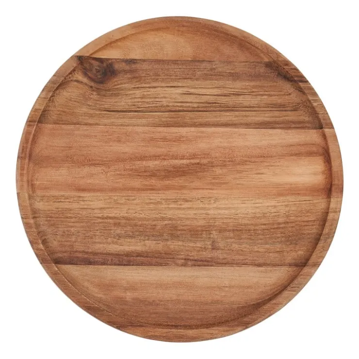 Xenos Acacia tray rond - ø22 cm- Borrelplanken|Kaarsenplateaus