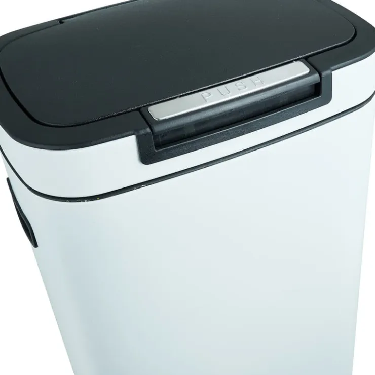 Xenos Afvalemmer push - wit - 38 liter- Prullenbakken
