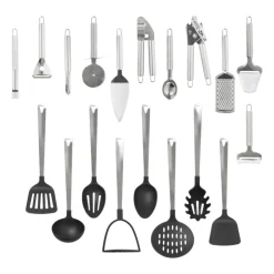 Xenos Appelboord London - zilverkleurig - 20 cm- Keukengerei