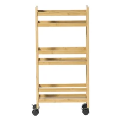 Xenos Badkamer trolley - bamboe - 74.5x36x15 cm- Badkamer Accessoires|Keukentrolleys