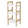 Xenos Badkamerrek - naturel/wit - 72x30x30 cm- Badkamer Accessoires|Doucherekjes