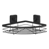 Xenos Badkamerrekje hoek - zwart - 5.5x22.5x31 cm- Badkamer Accessoires