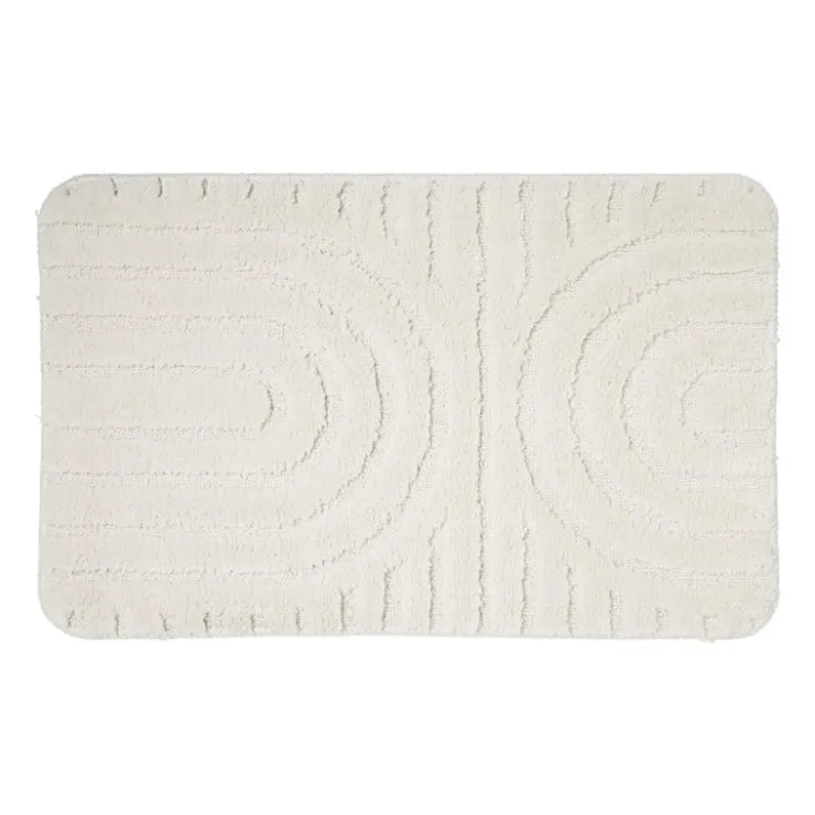 Xenos Badmat Lijnen - wit - 50x70 cm- Badmatten