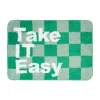 Xenos Badmat Take it Easy - groen/wit - 50x70 cm- Badmatten