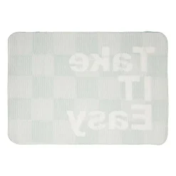 Xenos Badmat Take it Easy - groen/wit - 50x70 cm- Badmatten