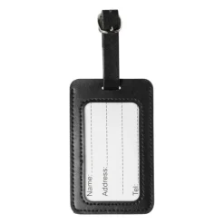 Xenos Bagagelabel - zwart - 10.5x6.5x0.2 cm- Kofferlabels