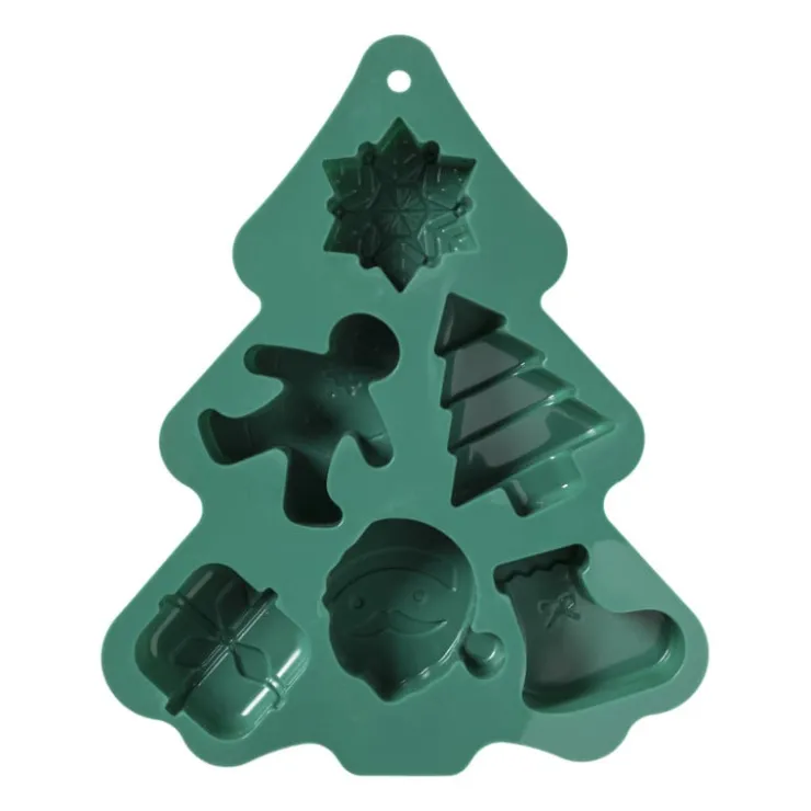 Xenos Bakvorm kerstfiguren - groen - 22x18x2.5cm- Bakvormen|Kerst Bakken