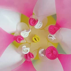 Xenos Ballon clip bloemvorm - set van 10 - ø8x1 cm- Ballonnen