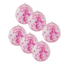 Xenos Ballon confetti - roze/wit - set van 6- Ballonnen|Bruiloft