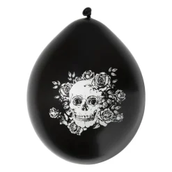 Xenos Ballonnen Day of the Dead - zwart/wit - set van 6- Ballonnen