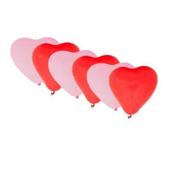 Xenos Ballonnen hartvorm - rood/roze - 6 stuks- Ballonnen|Bruiloft