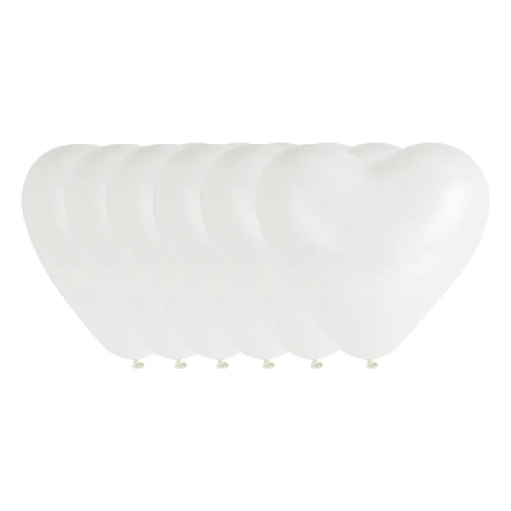 Xenos Ballonnen hartvorm - wit - 6 stuks- Ballonnen|Bruiloft