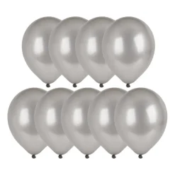 Xenos Ballonnen metallic - zilver - set van 9- Ballonnen|Bruiloft