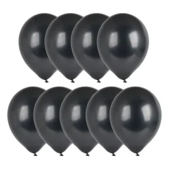 Xenos Ballonnen metallic - zwart - set van 9- Ballonnen
