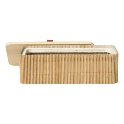 Xenos Bamboe kistje met deksel Jesse - 6x20x10 cm - naturel- Manden|Manden