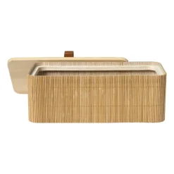 Xenos Bamboe kistje met deksel Jesse - 8x23x13 cm - naturel- Manden|Manden