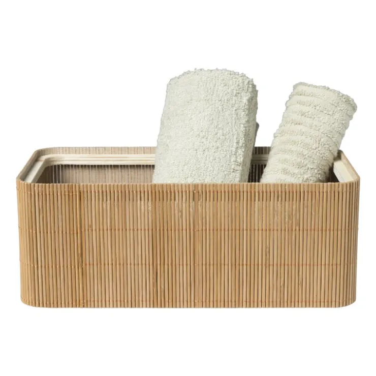 Xenos Bamboe kistje met deksel Jesse - 10x27x15.5 cm - naturel- Manden|Manden