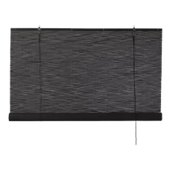 Xenos Bamboe rolgordijn - zwart - 120x180 cm- Rolgordijnen