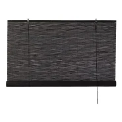 Xenos Bamboe rolgordijn - zwart - 60x180 cm- Rolgordijnen