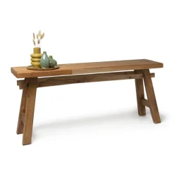 Xenos Bankje recycle Ubud - hout - 116 cm- Bankjes