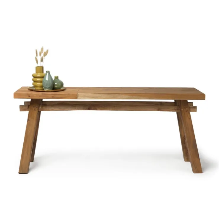 Xenos Bankje recycle Ubud - hout - 116 cm- Bankjes