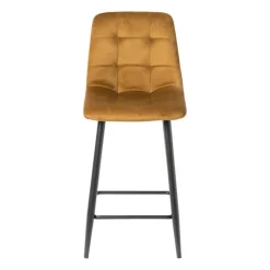 Xenos Barkruk velvet - oker - 100x50x41.5 cm- Barkrukken