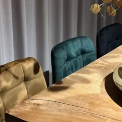 Xenos Barkruk velvet - oker - 100x50x41.5 cm- Barkrukken
