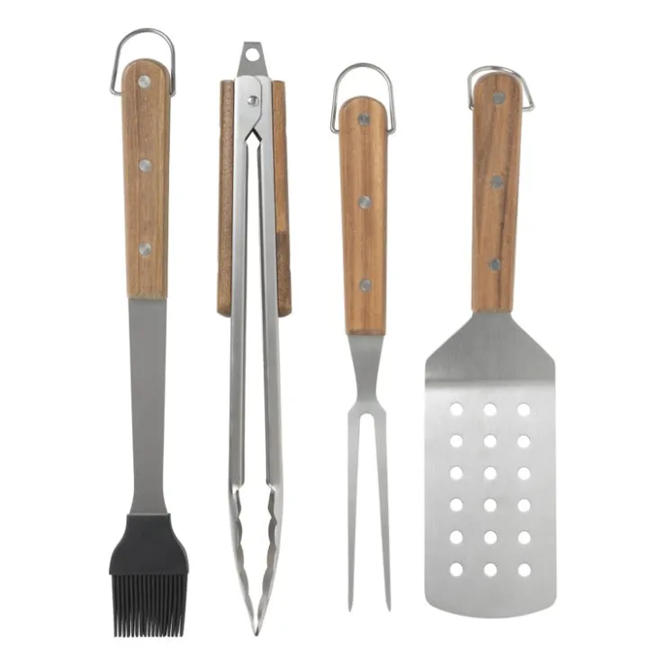 Xenos BBQ kwast - RVS, hout en siliconen - 31.5 cm- Barbecue
