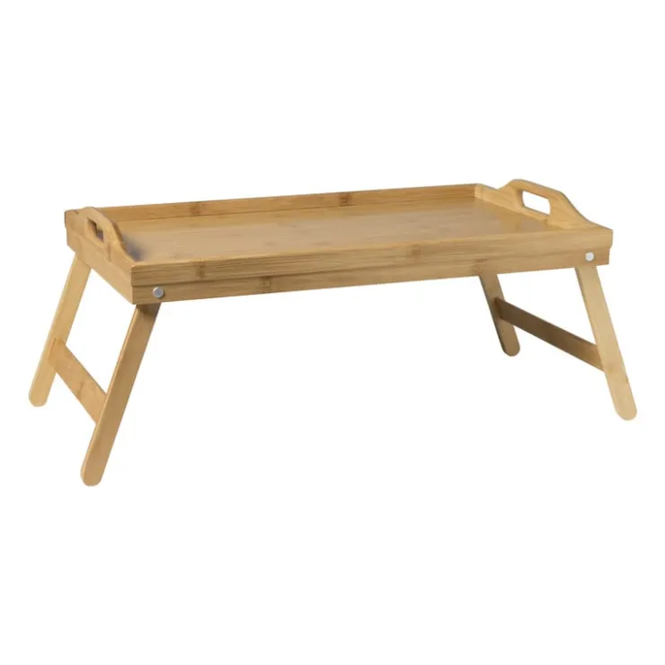 Xenos Bed dienblad - bamboe - 31x58x22 cm- Dienbladen