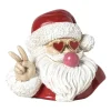 Xenos Beeldje kerstman met kauwgom - rood/wit - 8x10x7.5 cm- Kerstfiguren