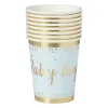 Xenos Bekers baby boy - papier - blauw/goud - set van 8- Wegwerpservies|Babyshower