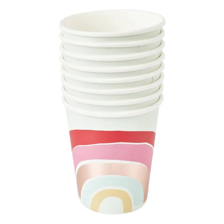 Xenos Bekers regenboog - set van 8- Wegwerpservies|Kinderfeestjes