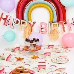 Xenos Bekers regenboog - set van 8- Wegwerpservies|Kinderfeestjes