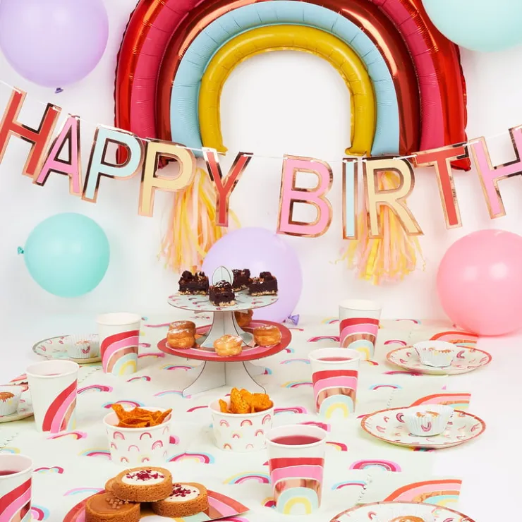 Xenos Bekers regenboog - set van 8- Wegwerpservies|Kinderfeestjes