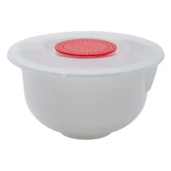Xenos Beslagkom met deksel - 24 cm - wit- Bakgerei