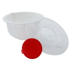 Xenos Beslagkom met deksel - 24 cm - wit- Bakgerei