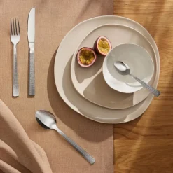 Xenos Bestekset Amefa Linen - zilverkleurig - 24-delig - 6 persoons- Besteksets