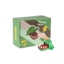 Xenos Bijtende krokodil mini spelletje - 6x4x8 cm- Drankspellen|Spellen