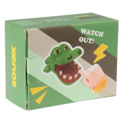 Xenos Bijtende krokodil mini spelletje - 6x4x8 cm- Drankspellen|Spellen