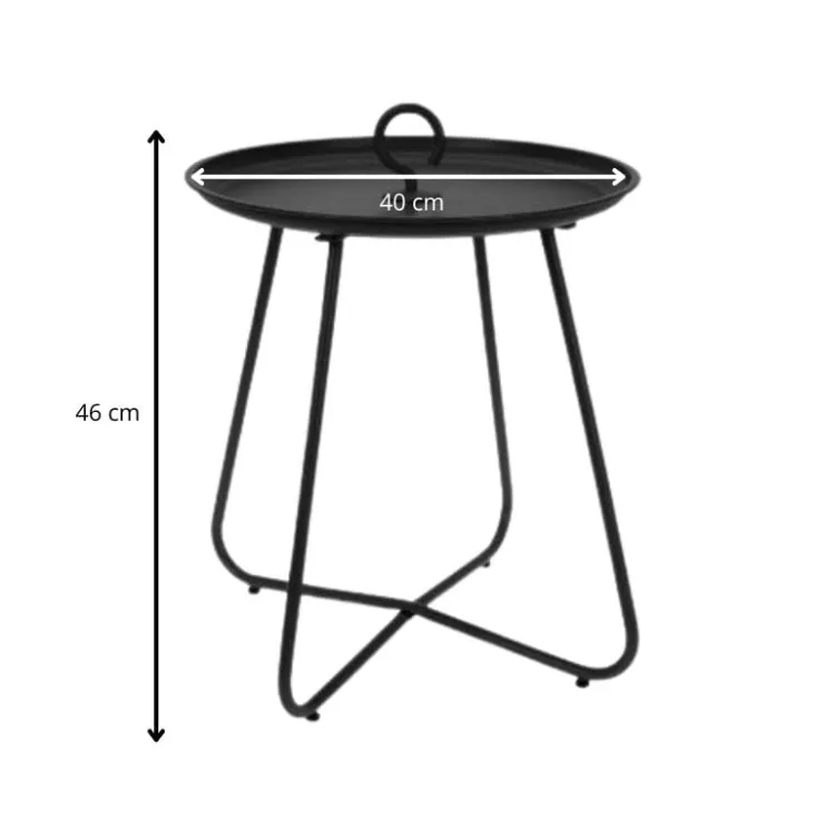 Xenos Bijzettafel antraciet - metaal - ø40x46 cm- Bijzettafels