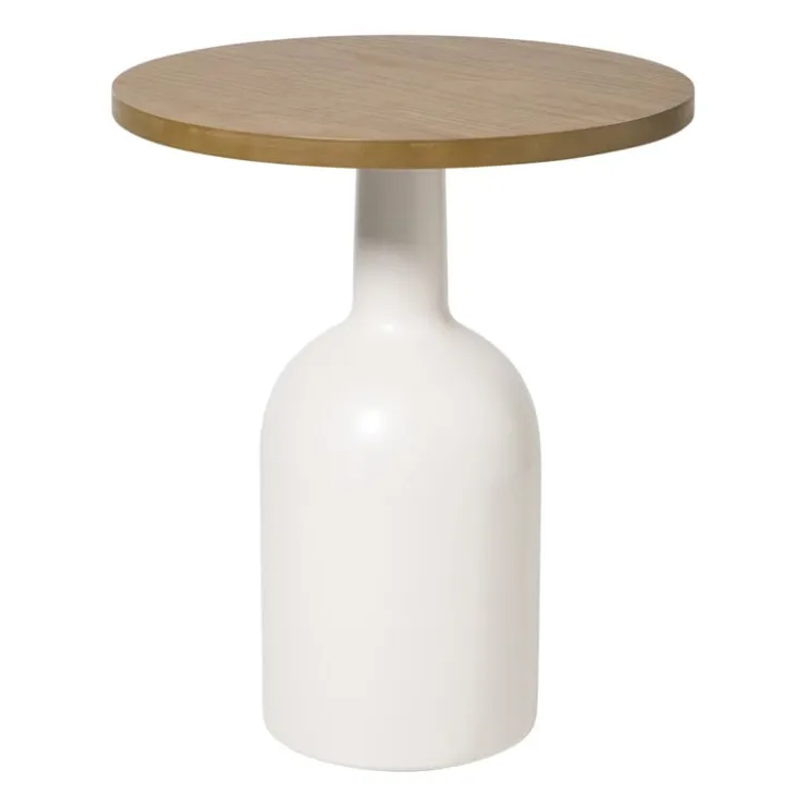 Xenos Bijzettafel Chico - bruin/beige - ø40x47 cm- Bijzettafels