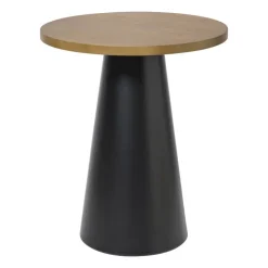 Xenos Bijzettafel Chico - bruin/zwart - ø39.5x48.5 cm- Bijzettafels