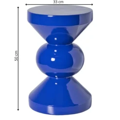 Xenos Bijzettafel diabolo - blauw - ø33x50 cm- Bijzettafels