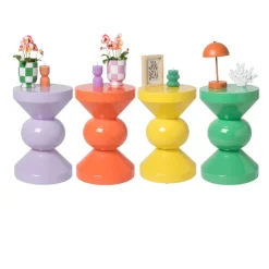Xenos Bijzettafel diabolo - lila - ø33x50 cm- Bijzettafels