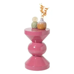 Xenos Bijzettafel diabolo - roze - ø33x50 cm- Bijzettafels