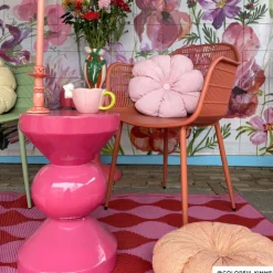 Xenos Bijzettafel diabolo - roze - ø33x50 cm- Bijzettafels