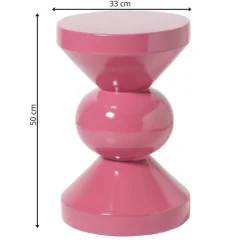 Xenos Bijzettafel diabolo - roze - ø33x50 cm- Bijzettafels