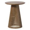 Xenos Bijzettafel Japandi rond - bruin - ø40x50 cm- Bijzettafels